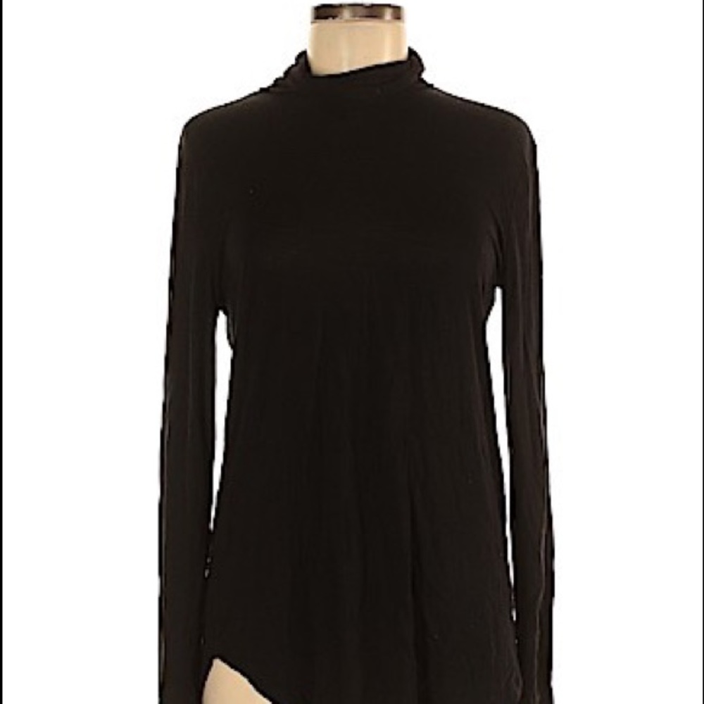 Turtle Neck Black Ribbed Sweater